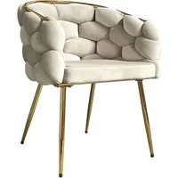 Lookway Stuhl Gepolsterter BLOSSOM Samt Polsterstuhl mit Metallbeine