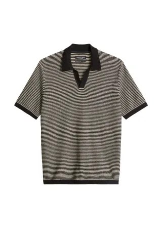Marc OPolo Casual - Strick-Poloshirt regular Black - Gr. - M