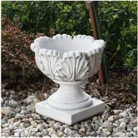 gartendekoparadies.de Pflanzkübel Blumenschale im Eichenblatt-Design Pflanzgefäß, H. 32 cm, G. 15 kg, Frostsicher