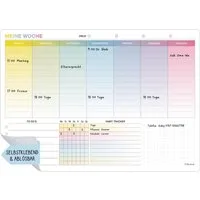 TOBJA Terminplaner Whiteboard Wochenplaner abwischbar A4 – Selbstklebender Planer, Kalender mit To-Do Liste & Habit Tracker