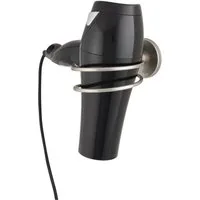 FACKELMANN Haartrocknerhalter Haartrockner-Halter FUSION, vernickelter Fönhalter, Wandhalter