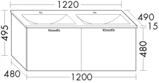 Burgbad Glas-Waschtisch+Waschtischunterschrank System 30 Preisgruppe 4 Sana Eiche Weiß/Weiß SHAO122F6335A0070