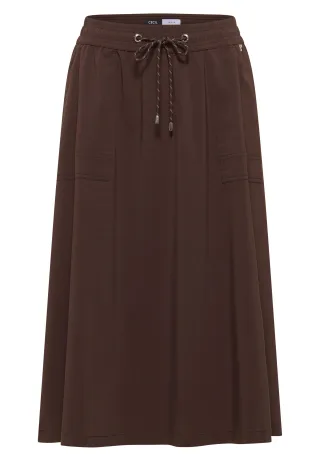 CECIL - Midi-Rock in elastischer Qualität brown cacao - Gr. - S