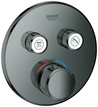 GROHE Thermostat Grohtherm SmartControl 29119 FMS rund 2 ASV hard graphite, 29119A00 29119A00