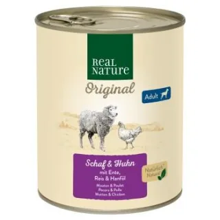 REAL NATURE Nassfutter Hund Adult Schaf und Huhn 24x800 g