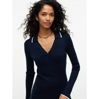 Tommy Jeans Sweatkleid TJW SWEATER FLARE POLO DRESS Baumwollmischung, in ausgestellter Form