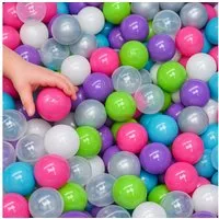LittleTom Bällebad-Bälle Baby - 350 Bunte Bälle fürs Bällebad - Geprüfte Spielbälle für Kinder (350-St), Ab dem 1. Tag: Babybälle zum Greifen - Plastikbälle für den Bällepool