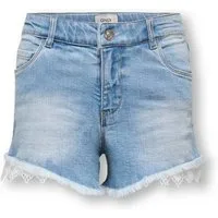 KIDS ONLY Jeansshorts KOGROBYN REG LACE SHORTS DNM QYT mit kleinem Spitzendetails am Bein