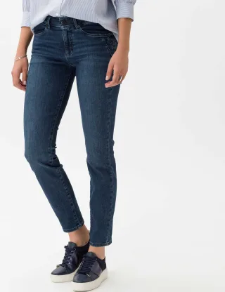 Brax Damen Röhrenjeans Style ANA USED REGULAR BLUE, denim blau, Gr. 38K