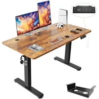 HOMALL Schreibtisch Höhenverstellbarer Schreibtisch mit 3 Höhen-Speicherfunktionen (Mehrere GrdBen 120/140/160/180/200 cm mit 1 USB-Ladanschlus Tischplate mit einerTiefe von 80 cm Der Tisch besteht aus ver Tischplaten)