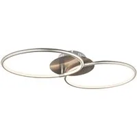 GLOBO LIGHTING LED Deckenleuchte, LED-Leuchtmittel fest verbaut, Warmweiß, Deckenleuchte Designlampe LED Ringe nickel-matt opal Wohnzimmerlampe