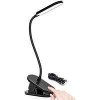 Aigostar LED Klemmtischleuchte LED Klemmlampe Wiederaufladbare USB-Leselampe