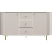 Compleo Kommode eiche cremona oder beige, drei Schubladen und zwei Türen ZANTO