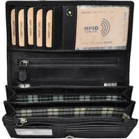 Benthill Geldbörse Damen Echt Leder Portemonnaie Frauen Geldbeutel RFID Portmonee Groß, RFID-Schutz Kartenfächer Münzfach Reißverschlussfach