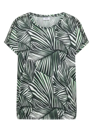Cecil - T-Shirt mit V-Neck und Spitzendetail grün - Gr. - XXL