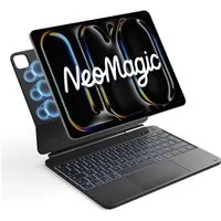 Inateck Magnetische Tastatur Hülle für iPad Air 13‘‘ M4 M3, Pro 13'' M5 M4 iPad-Tastatur (Großes Trackpad,LED Power-Anzeige,Hinterleuchtet, mit Stifthalter)