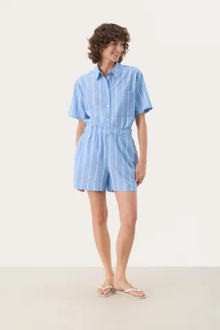 Shorts Easy fit Marina Blue and White Stripe blue white