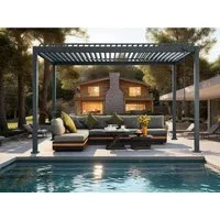 KONIFERA Pavillon Pergola Lucida Premium, Pergola aus hochwertigstem Material 100% Aluminium, Lamellendach