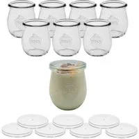 mikken Joghurtgläser 8er Set WECK Dessertgläser 220 ml Joghurtglas mit Frischhaltedeckel, (8er Set)