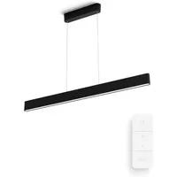 Philips Hue Smarte LED-Leuchte Bundle White & Color Ambiance Ensis Pendelleuchte schwarz, Abschaltautomatik, Bluetooth, CCT - über Fernbedienung, Dimmer, Dimmfunktion, Farbsteuerung, Farbwechsel, Fernbedienung, Infrarot inkl., Leuchtdauer einstellbar