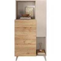Home affaire Highboard Monaco Höhe 154 cm, Stauraumschrank mit 2 Türen (4 Fächer) und 2 offen, Hohe, schmale Kommode – sanftes Schließen, edles Design, viel Platz