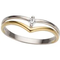 Firetti Goldring Schmuck Geschenk Gold 585, bicolor, zweifarbig, poliert, mit Brillant