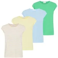 Boysen's T-Shirt im Basic-Stil, weicher Baumwoll-Jersey, viele Farben und Größen (Packung, 4er-Pack) figurumspielende Passform, Rundhalsausschnitt