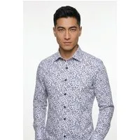 MARVELIS Langarmhemd New York Kentkragen, floraler Print, body fit