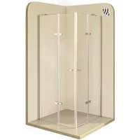 i-flair Eckdusche Duschkabine Alice aus durchsichtigem ESG, Höhe 190 cm, 80x80 cm, BxT: 80x80 cm, Einscheibensicherheitsglas, ohne Duschtasse, mit hochwertigen Aluminiumprofilen in silber, ebenerdiger Einbau möglich, mit Drehtüren