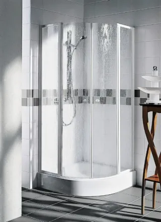 Kermi Viertelkreis Nova 2000 P50 1000x2000, weiss, Kunstglas Kerolan Fontana, N2P501002021K N2P501002021K