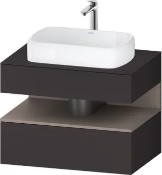 Duravit Qatego Konsolenwaschtischunterbau wandhängend Graphit Supermatt 800x550x600 mm - QA473004380 QA4730043800000