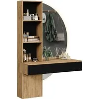 Vicco Schminktisch Melora, Eiche/Schwarz, 100 cm mit LED-Spiegel (1-St)