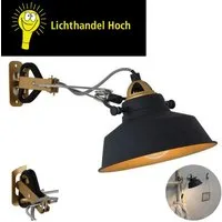 Lichthandel Hoch LED Klemmleuchte Klemmlampe E27 Klemmleuchte Vintage Leselampe Bett incl. LED, 4 Watt LED inklusive, LED wechselbar, 3000K, klemmbar, dreh-, neig- und schwenkbar