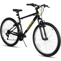 HILAND Mountainbike 26/27 Zoll Herren Damen Studenten fahrräder, Gelände Pendlerfahrräder, Mit 18 Gang, Doppel-V-Bremsen, stoßdämpfender Federgabel, Schutzblech