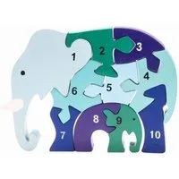 GICO Steckpuzzle Holzpuzzle Elefant mit Zahlen von 1 bis 10- 3941, Puzzleteile