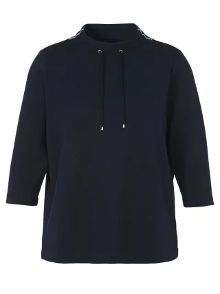 VIA APPIA DUE - Sweatshirt Kragen 3/4 Arm marine - Gr. - 54