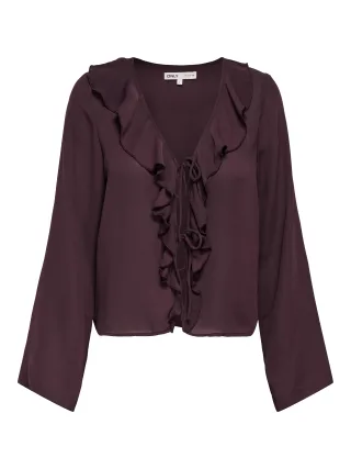 ONLY - ONLVINNI LIFE L/S FRILL TOP WVN - Gr. - M