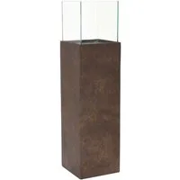 VIVANNO Bodenwindlicht Alu-Verbund CANDELA Rechteckig - Quarzgrau Seidenmatt Mit Muster (1 St), 25x25x100 cm