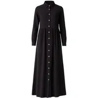 WENOR Sommerkleid Musselin Maxikleid 100% Baumwolle, mit Knopfleiste, 145 cm Modest hoher Tragekomfort, blickdicht, figurumspielend