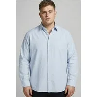 Jack & Jones PlusSize Langarmhemd JJEBREEZE LINEN BLEND SHIRT L/S SN PLS mit auffälliger Knopfleiste