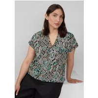 s.Oliver Kurzarmbluse Bluse Leichte Baumwoll-Bluse mit All-over-Print