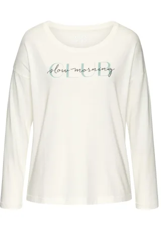 LASCANA - Vivance Dreams VD Long Sleeve white - Gr. - 34