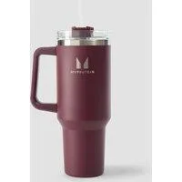 Myprotein Metall-Trinkflasche mit Seitgriff und Strohhalm 1200ml - Dunkle Beere