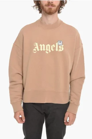 Rundhals-Sweatshirt PXP PALM aus gebürsteter Baumwolle in Beige