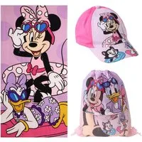 Disney Minnie Mouse Strandtuch Strand Set Kinder Badetuch 70 × 140 cm Cap Turnbeutel