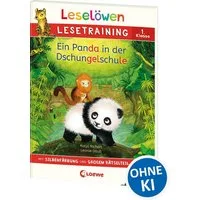 Leselöwen Lesetraining 1. Klasse - Ein Panda in der Dschungelschule / Katja Richert, mit Silbenfärbung und großem Rätselteil - Erstlesebuch zum Schulstart mit Rätseln für Kinder ab 6 Jahren