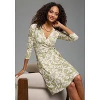 Laura Scott Sommerkleid femininer Stil, für warme Tage, mit V-Ausschnitt, mit 3/4-Ärmeln