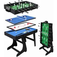 relaxdays Multifunktionstisch Klappbarer Spieltisch 4 in 1 Zubehör (33-tlg), schwarz