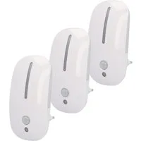 UNITEC LED Nachtlicht 3x LED Nachtlicht Licht Steckdose Stecker Sensor, Nachtlichtfunktion, LED Leuchte Lampe mit Bewegungsmelder + Dämmerungssensor Nachtlampe