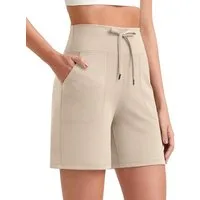 G4Free Laufshorts Damen Kurz Sporthose Laufhose Hohe Taille Fitness Sport Shorts Freizeitshorts für Golf Yoga mit Taschen